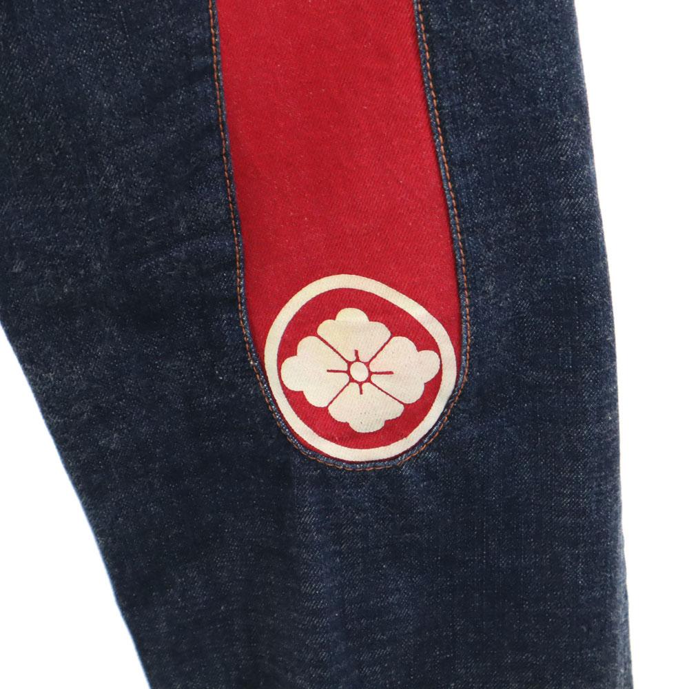 Evisu 1460 Utskåret Daikoku Familievåpen Maling Måkerød ører Denimbukser Herre Brukt