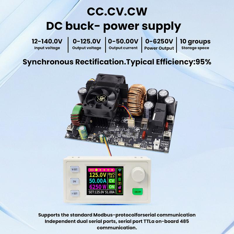 XY12550S Digital DC Adjustable Step-Down Power Supply Constant Voltage Constant Current Module 50A/6250W Input Voltage DC12-140V