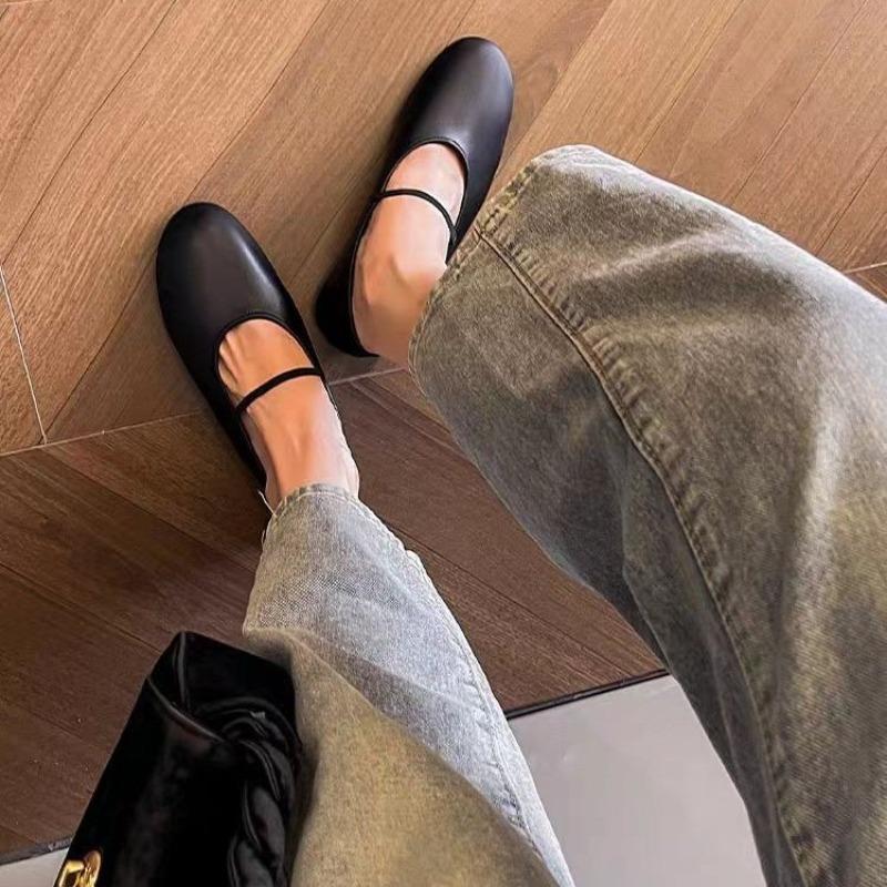 Fashion Women's Single Shoes Soft Face New French Shallow Mouth Slip-on Grandma Flats