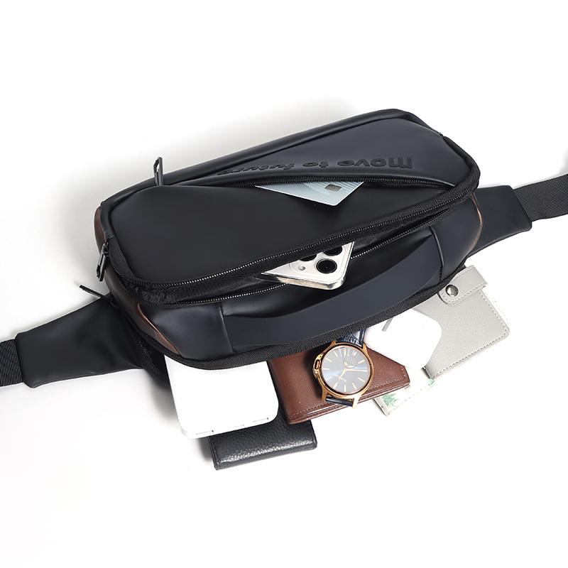 Men's Chest Bag Waterproof Crossbody Bag Multifunctional Sports Outdoor Shoulder Bag