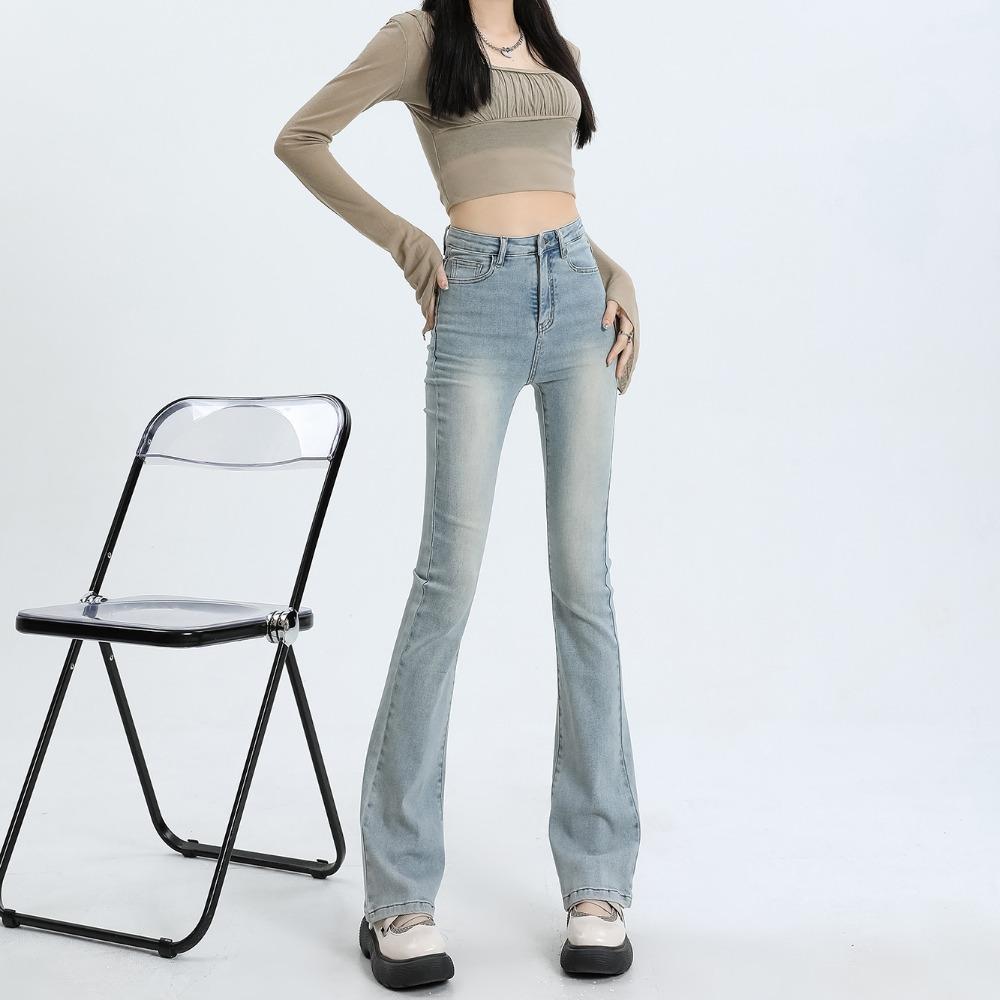 Spring High Waist Slim Stretch Retro Flared Pants