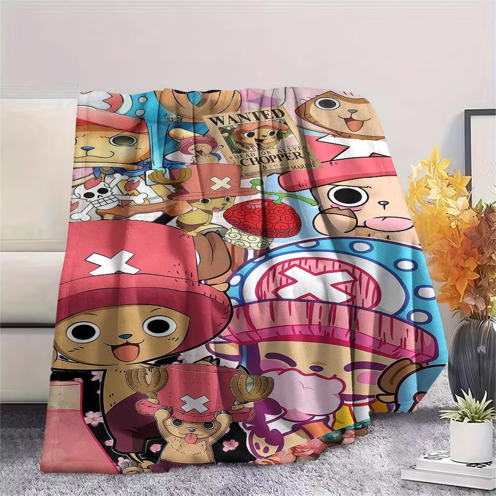 1PC Tony Tony Chopper Patterned Flannel Blanket Suitable For All Seasons For Home Decor Warmth And Comfort Gifts Holiday Present