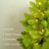 Lighted Pine Needle Christmas Tree Top Curved Artificial Green Xmas Tree with String Light for Tabletop Centerpiece Holiday Indoor Decor