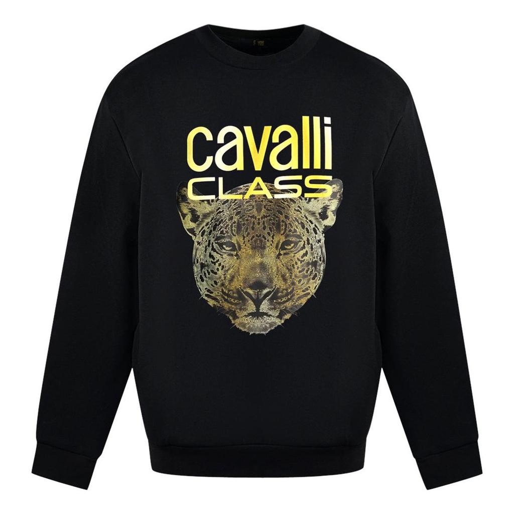 Cavalli Class Mens Leopard Print Logo Sweatshirt