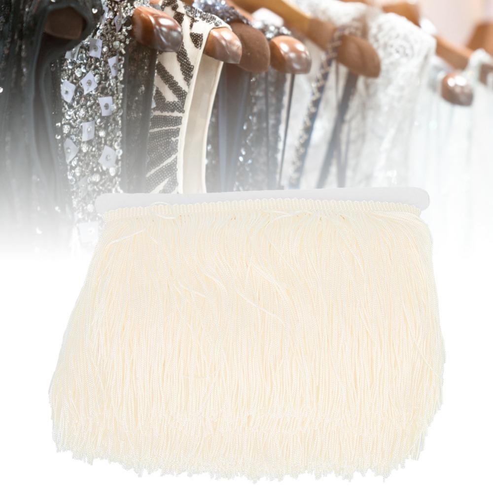 1pcs 6inch Wide Fringe Tassel Trim Polyester Material Stage Clothing  Sewing Supplies бежевый