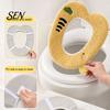 Universal Fit Toilet Seat Covers Plush Cartoon Mat, Soft Thickened Washable Bathroom Pad Winter with Handle, Warm Skin-Friendly Adhesive Cushion