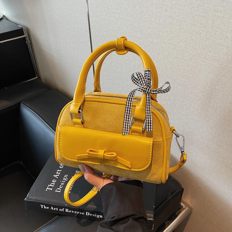 

Высококлассная нишевая сумка женская осень-зима новая ретро сумка-мессенджер портативная сумка-боулинг жёлтый