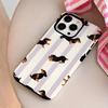 Sausage dog striped pattern 2-in-1 phone case suitable for iPhone 17 16 15 14 13 12 11 Pro/Max/Plus anti drop and shockproof