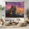 Jungle Sunset Tiger Digital Printing Polyester Wall Hanging Tapestry Decorative Living Room Bedrooms Office Background Gift