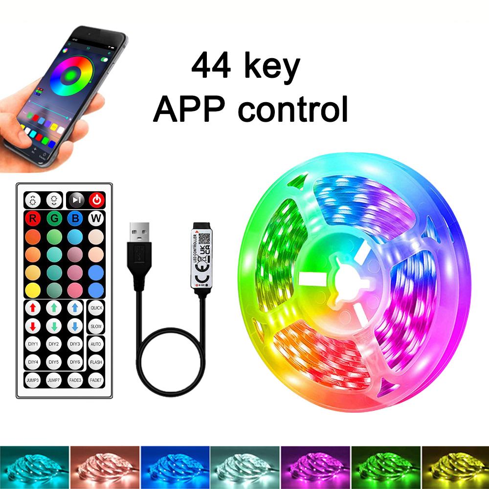 RGB LED Strip Lights with 44-Key Remote Control for Home Bedroom Party Decor TV Backlight Wall Room 1m 3m 5m 10m 20m 30m 40mTape