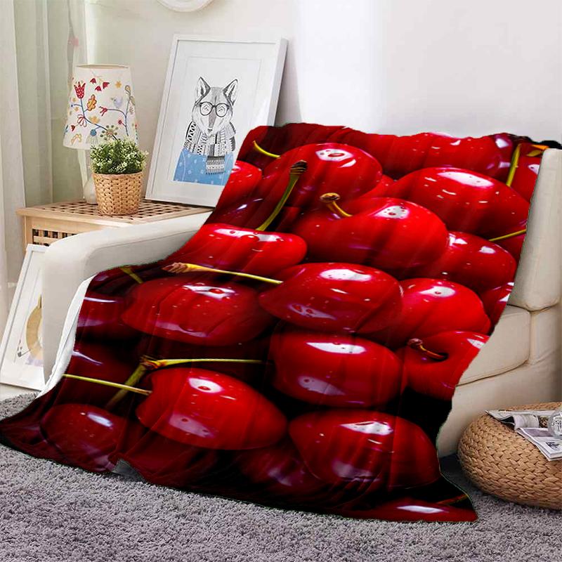1PC Food Elements printed blanket, all season lightweight home office outdoor nap multifunctional blanket A1