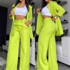Women's Two Piece Suit Business Outfit Casual Blazer Jacket And Wide Leg Dressy Pants Set Formal Office Work Sets