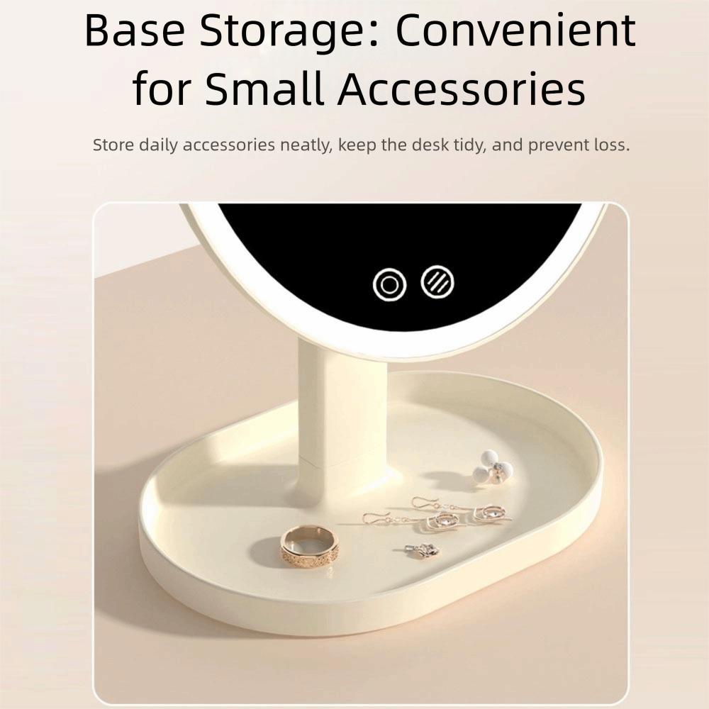 Tricolor Light Daylight Vanity Mirror Removable Adjustable Desktop Mirror Cosmetic