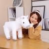 60/80CM Simulation Sitting Horse Plush Toys Lifelike Brown White Horse Dolls Stuffed Soft Animal Toys Kids Birthday Decor Gift