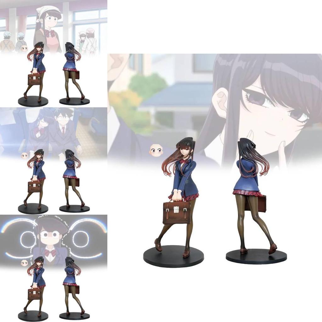 Figura de PVC Komi Can't Communicate 25cm Atuendo de Estudiante Azul Pieza de Exhibición Coleccionable