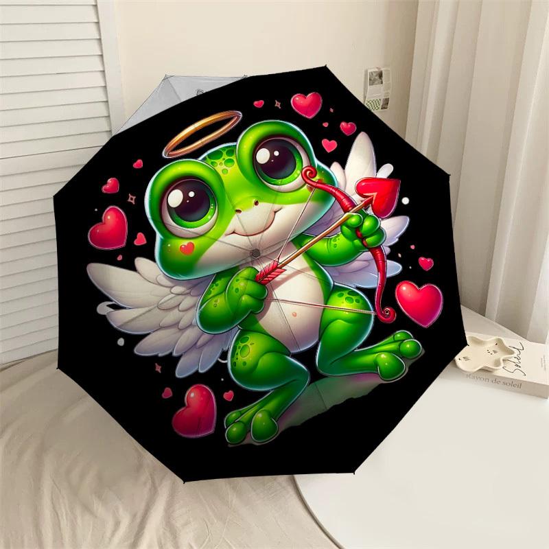 

1pc frog cupid Automatic Open/Close Umbrella with Windproof, 8-Rib Sturdy Canopy, Durable Ribs, Fashionable Design1196A