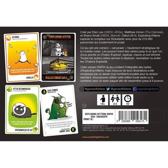Jeu De Cartes - Exploding Kittens : NSFW Edition - Asmodee - Jeu D'ambiance Adulte