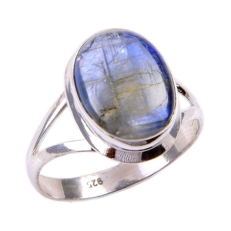 Natural Kyanite Gemstone Handmade 925 Solid Sterling Silver Gift Ring S.9 P9P52