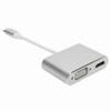 Adaptador VGA Tipo-C para Interface Multimídia de Alta Definição Conversor 4K para Tela Pequena para Tela Grande(Branco Cinza )