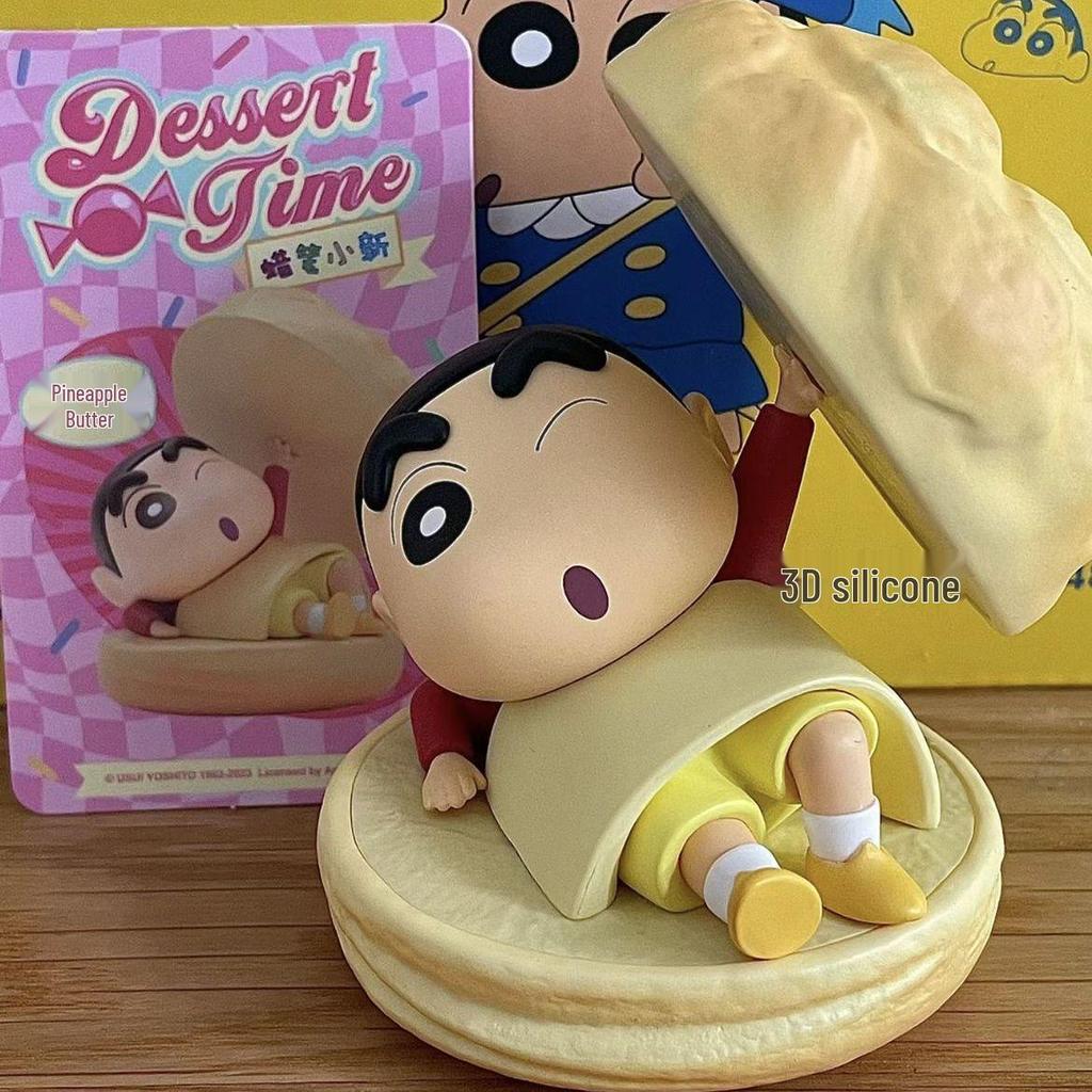 Crayon Shin-chan Hand-painted Snack Time Figures - Cake Decorations & Desktop Ornaments, Perfect for Birthday Gifts.