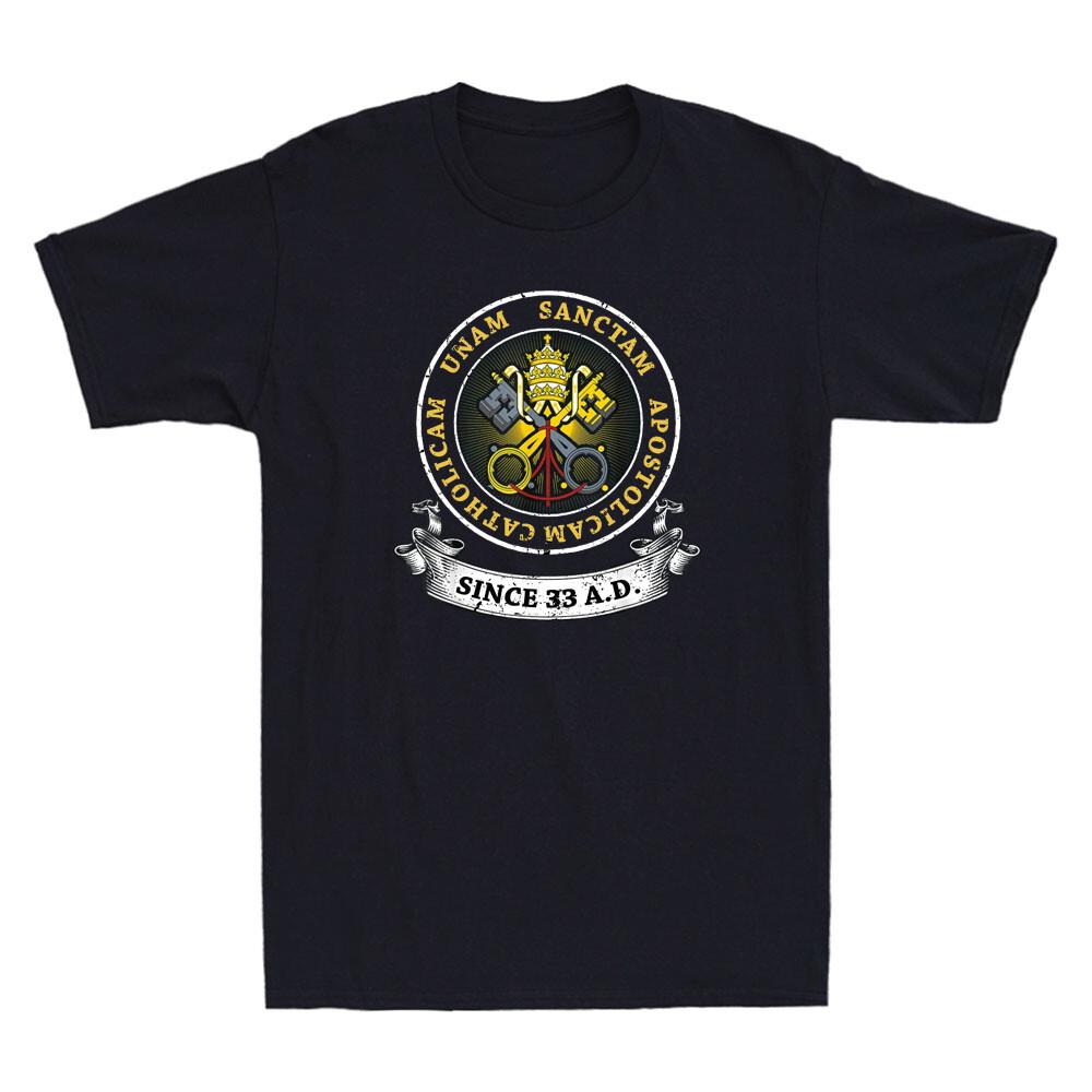 One Holy Catholic Apostolic Church Catholic Latin Vintage Unisexs Cotton Tshirt