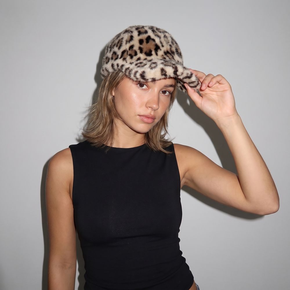Thickened Leopard Baseball Cap Warm Faux Fur Hat Fashion Snapback Hats Sports