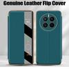 Magnetyczne Zamknięcie Prawdziwa Skóra Pokrowiec Flip Case Dla HUAWEI Mate 80 70 Pro Mate 60 50 40 Pro Plus Smart Wake Sleep Wyświetlanie ID Dzwoniącego