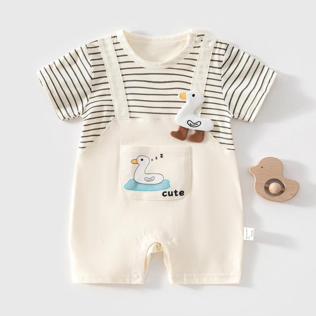 Summer Baby Short-Sleeve Bodysuit - Cotton Romper for Newborns