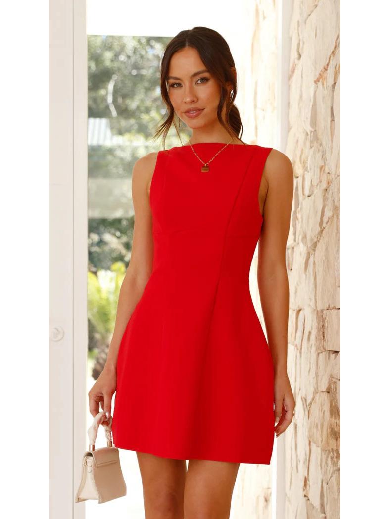 

Сексуальная юбка с высоким воротником и открытой спиной - европейский и американский стиль для женщин