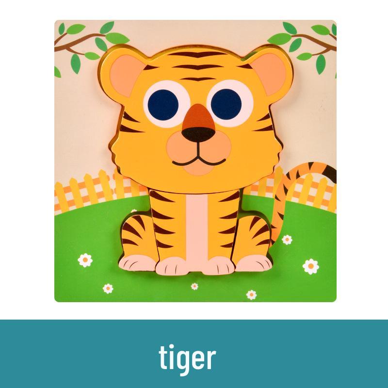 Wooden 3D Puzzle for Early Education: Infant & Toddler Intellectual Development, Hand-Eye Coordination Toy for 1-3 Year Old Boys & Girls