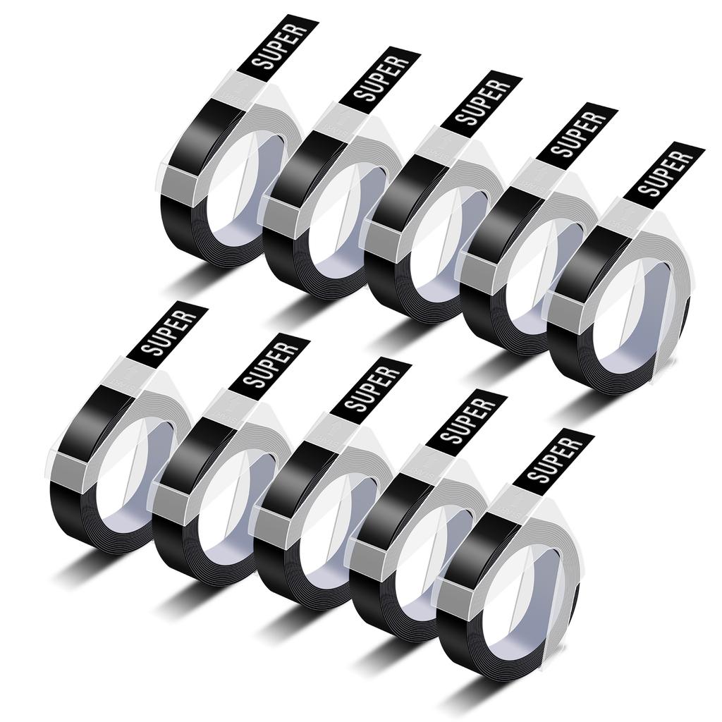 3/5/10PCS 3D Embossing Tapes Compatible for Dymo 520109 898130 9mm/12mm Label Tape For DYMO Embossers Xpress 12965 12966 Maker
