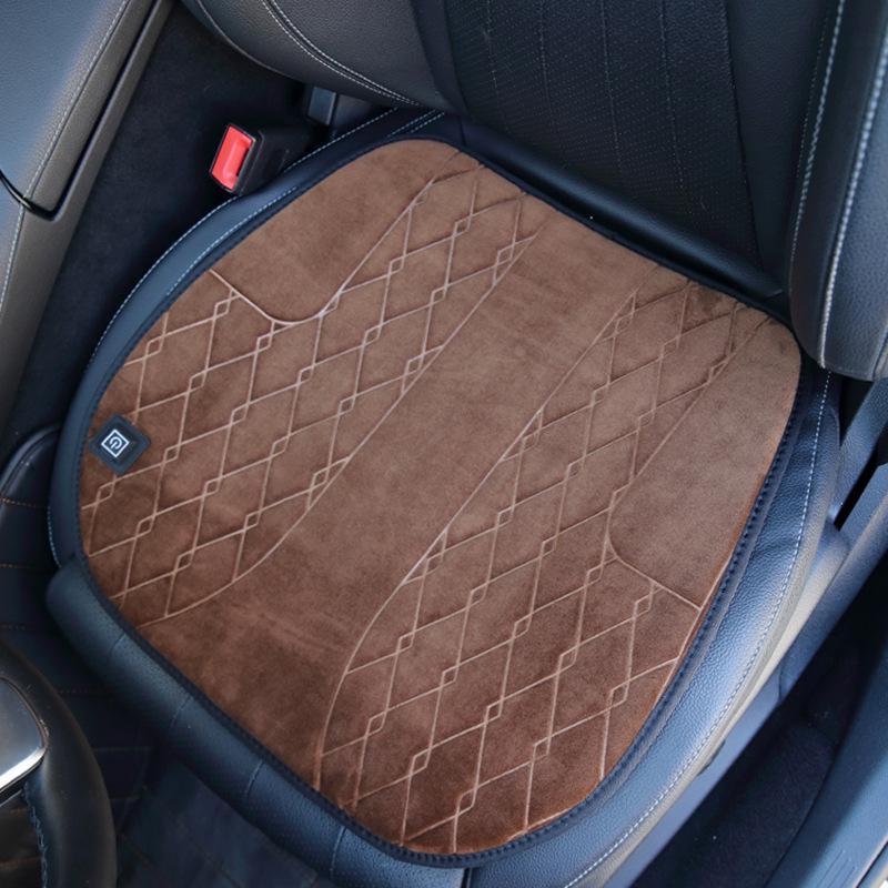 USB Graphene Heated Seat Cushion - Office & Car Use, 5V Quick Heating, Plush Warmth, Winter Embroidered Design
