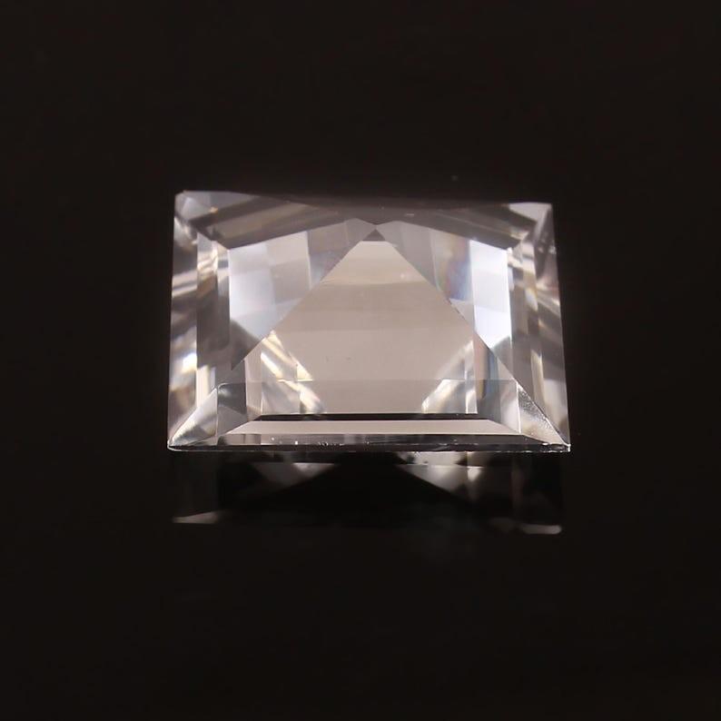 AAA Flawless 14x14 Heated Ceylon White Sapphire Square Cut Loose Gemstone