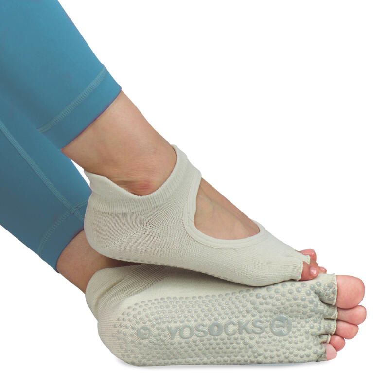 Non-slip yoga socks (sand beige) Pilates toe socks