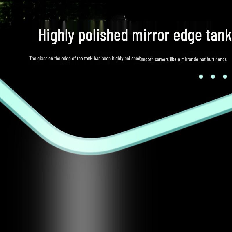 Acuario de Cristal Dorado Ultra Blanco para Salas de Estar, Oficinas, Vestíbulos de Hoteles - Pantalla Ornamental Grande