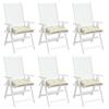 Chair Cushions 6 Pcs. Cream White 50x50x7 cm Oxford Fabric