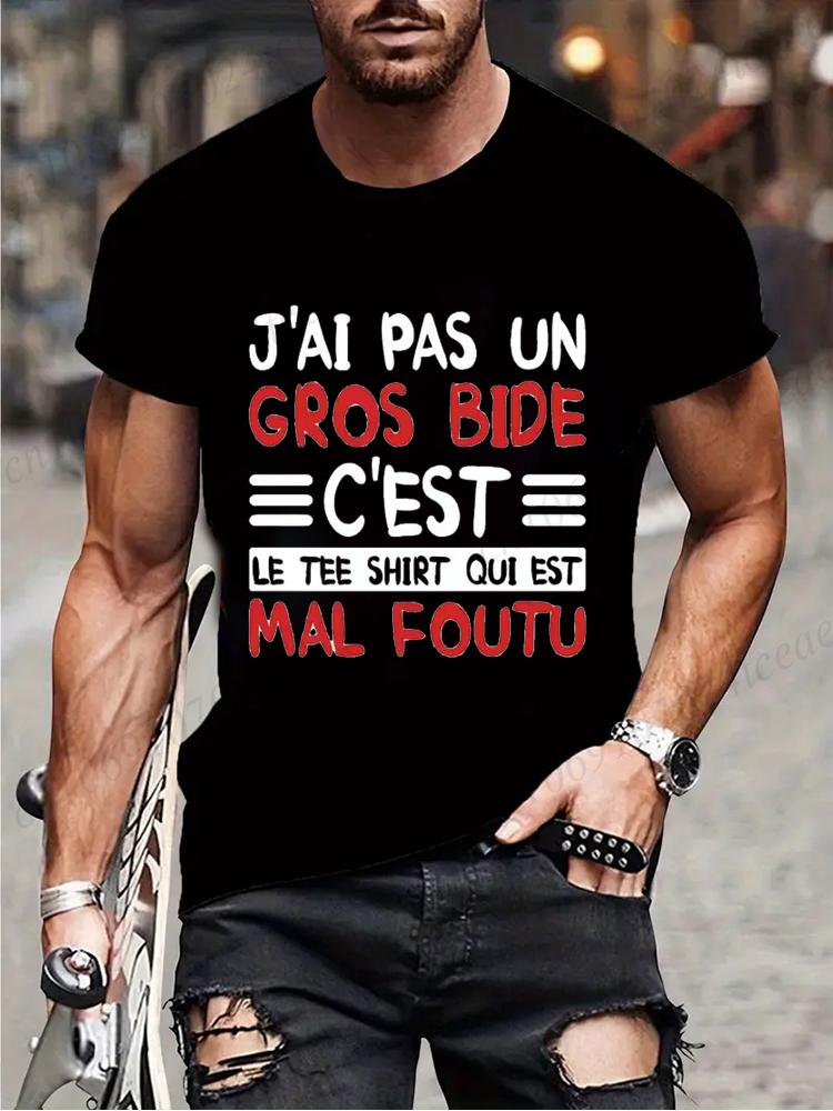 I Don't Have A Big Paunch Men T Shirt Funny French Humor Gift Y2k T-shirt Summer Casual Unisex Tee Fashion Summer Tee Shirt Tops