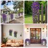 Artificial Flowers for Outdoor, Fake Hanging Morning Glory with Eucalyptus Leaves, UV Resistant Faux Plants Petunias Trailing Vines for Porch, Patio,