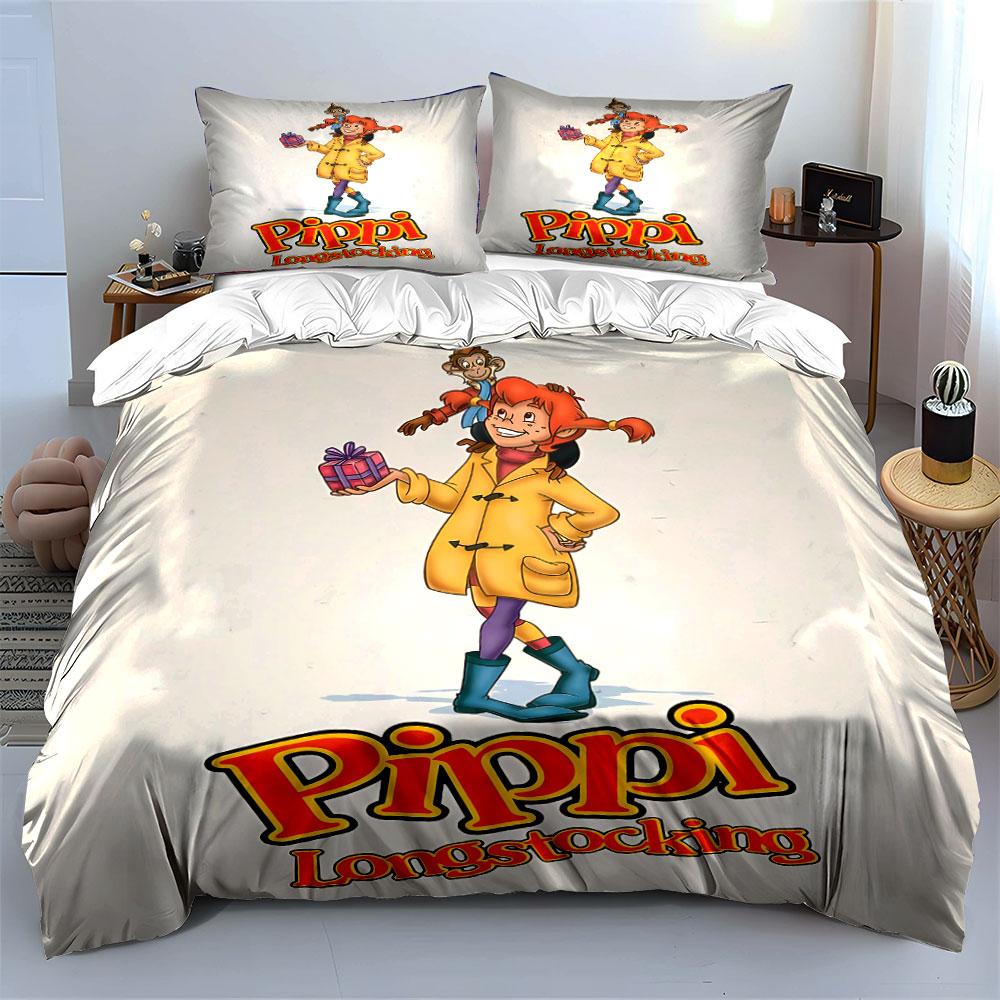 Pippi Longstocking Bedding Set Bedding Duvet Cover Set Duvet Cover Pillowcases  (1 * Duvet Cover 2 * Pillowcases, Without Duvet Insert)