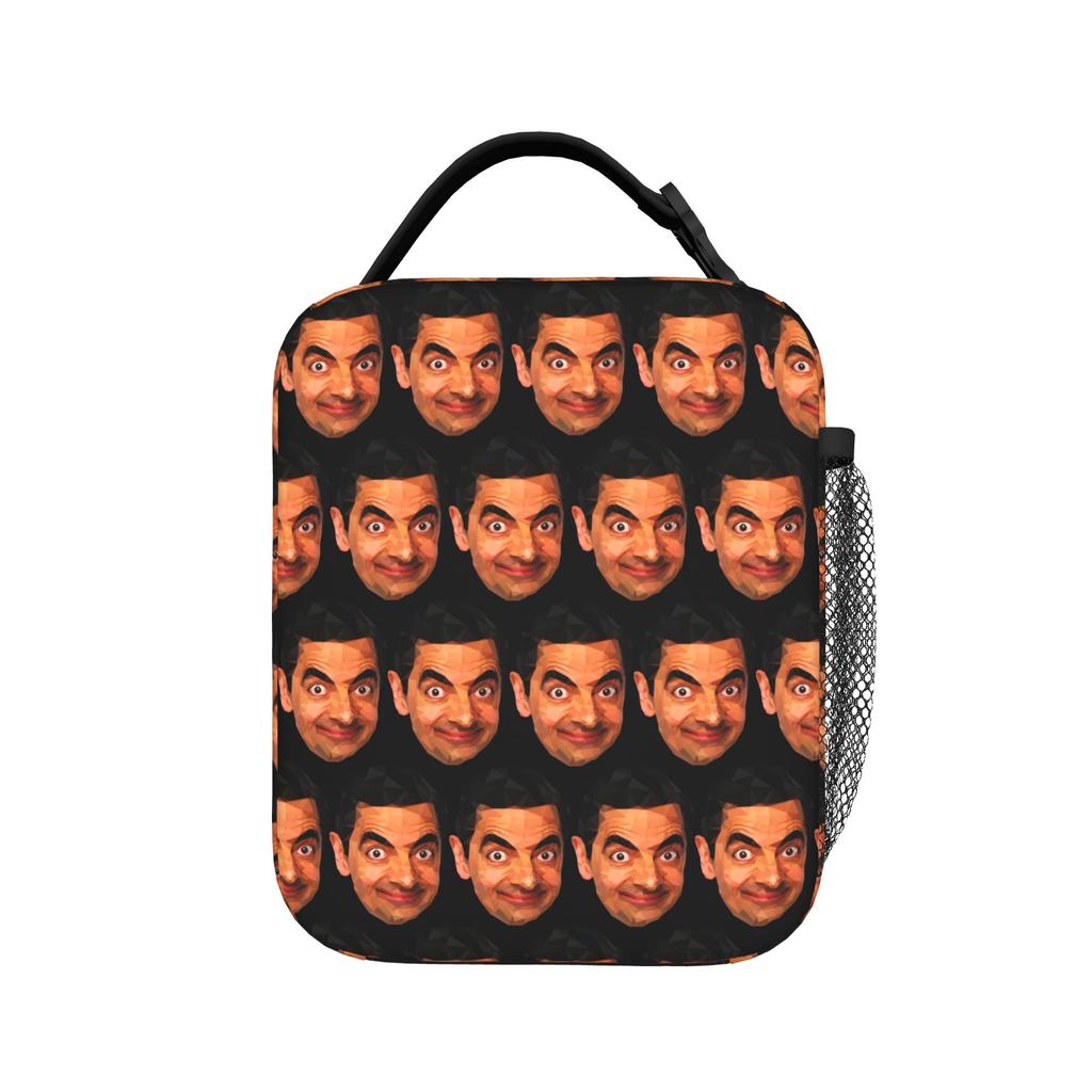 Low Poly Geometric Mr Bean Head Lunch Bag Outdoor Picnic Lunch Box For Women Leisure Tote Food Bags Oxford Insulated Cooler Bag
