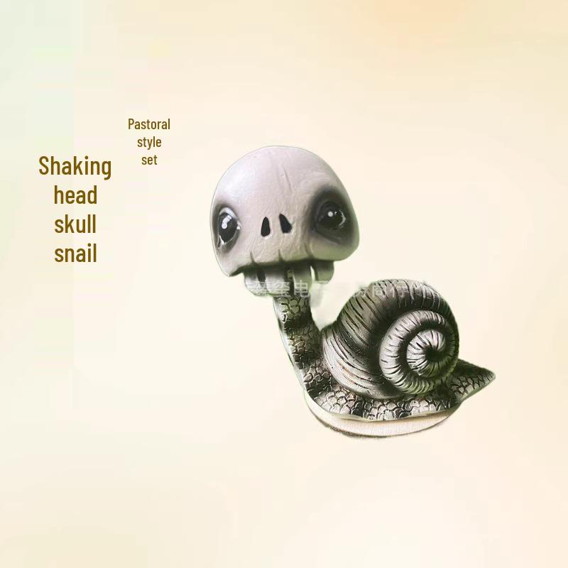 Cross-border Halloween Skull Snail Sculpture: Resin Cartoon Ornament for Garden Decor