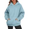 Women's Oversized Long Sleeve Crewneck Sweatshirt Casual Loose-Fitting Drawstring