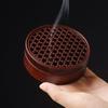 Sandalwood Ming & Qing Antique-Style Carved Incense Box and Burner, Solid Wood Zen Tea Ceremony Holder