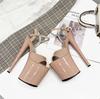 Fashion Fish Mouth Sandals Shiny Transparent 20CM Sexy Pole Dance High Heels Catwalk Nightclub Shoes Sandals Women