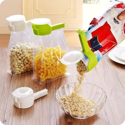 Reusable Food Sealing Clip with Spout for Dry Goods Snack Storage Kitchen Pantry Organizer Airtight Preserver