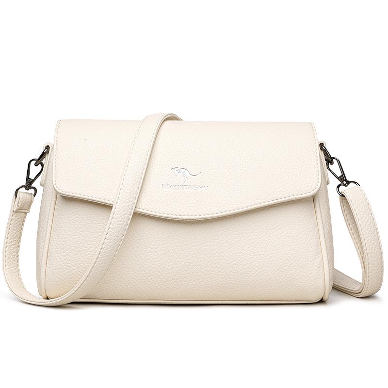 

Премиальная женская сумка кроссбоди из натуральной кожи - Универсальная, вместительная сумка через плечо с клапаном белый