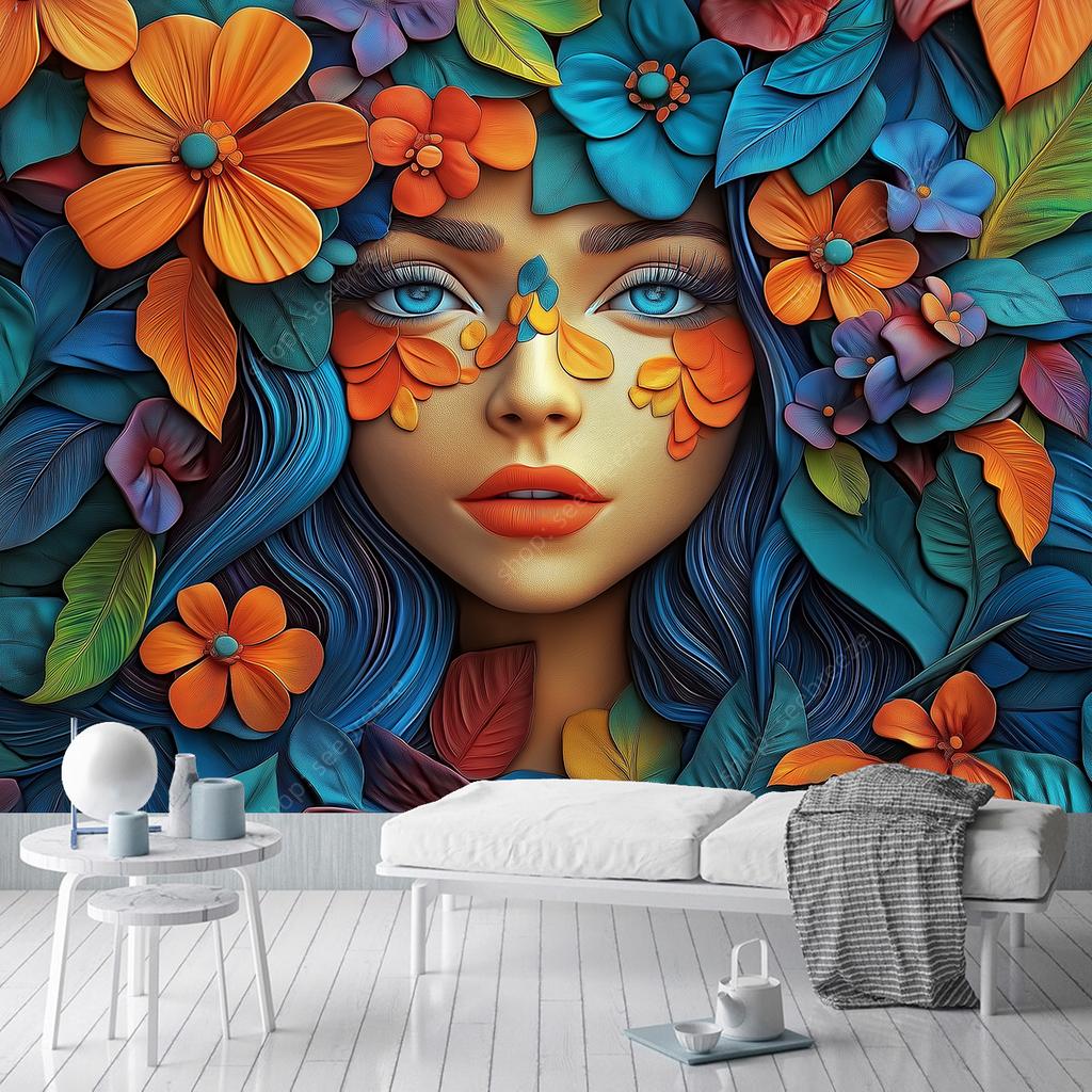Luxury Vibrant Floral Tapestry Wall Art Intricate Design Stunning Colors Home Decor for Living Room Bedroom Office Elegant Decor