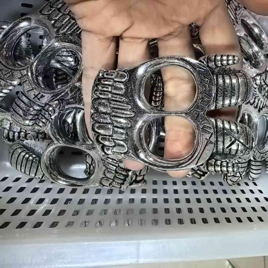 Pierścień na kostkę czaszka barana vintage gotycki mosiężny podwójny pierścień na palec dla motocyklistów punk rockowców