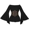 Women's Victorian Ruffle Bohemian Pirate Shirt with Belt