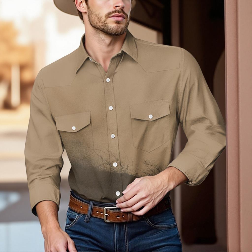 Pánské módní s klopou a krátkým rukávem ležérní top délky po ramena